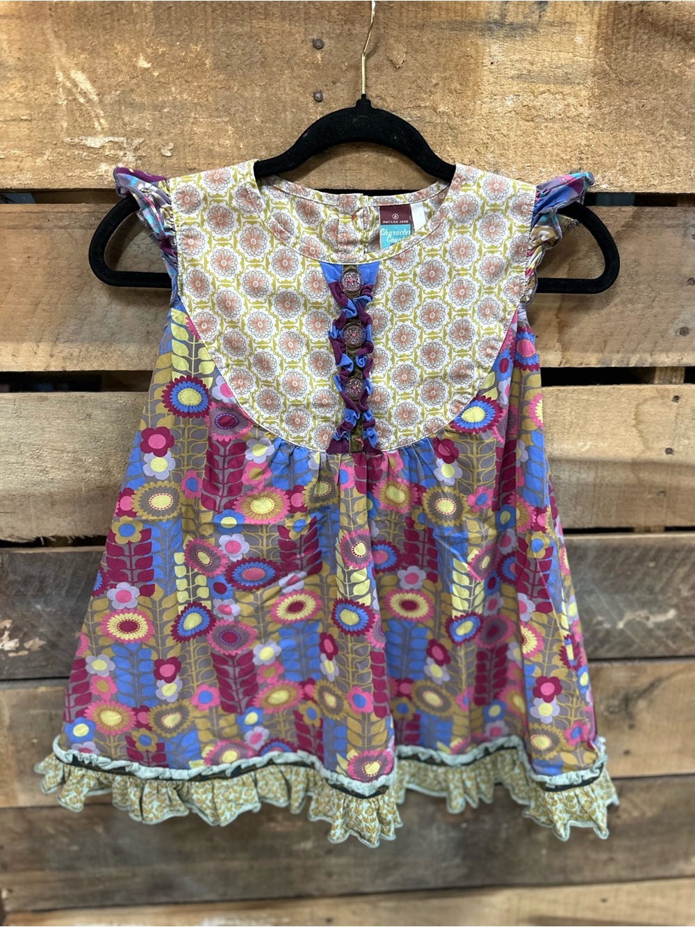 Matilda Jane Purple Pink Blue Floral Casual Dress/Tunic NWOT